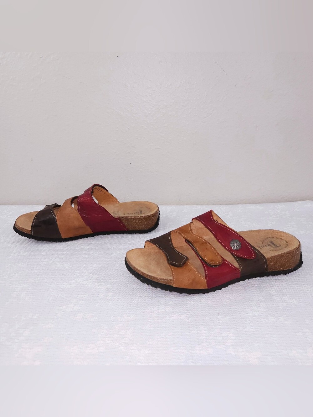 THINK! Mizzi 3 Strap Sandals Capra Rustico Slip-On Strappy Slide